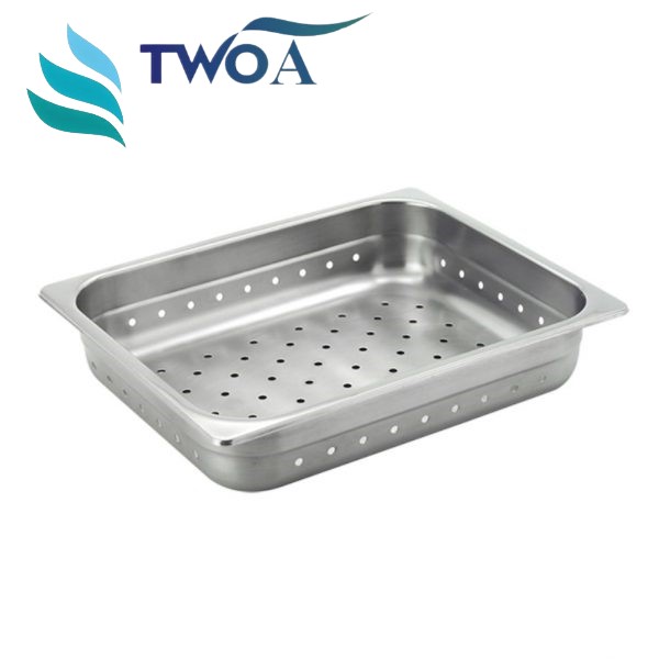 1-2-Size Stainless Steel Gastronorm Perforated Pan anti jamming